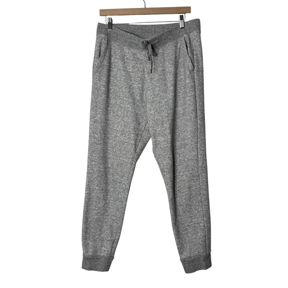 Uniqlo Women's Pile Lined Heather Gray Drawstring Sweatpants Joggers Pants Large